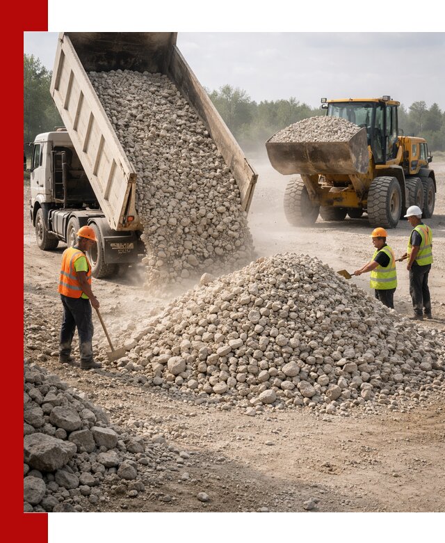 Доставка известнякового щебня фр. 40-70 в Великих Луках