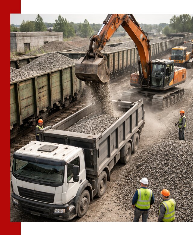 Железнодорожный щебень фракция 25–60 для поставок в Великих Луке