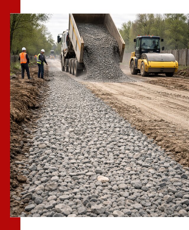 Доставка щебня для отсыпки дорог в Великих Луке высокого качества