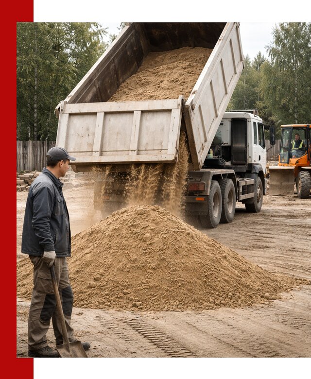 Доставка и продажа песка с разгрузкой в Великих Луке