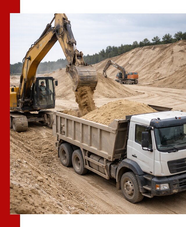 Доставка карьерного песка с самосвалами и разгрузкой в Великих Луке