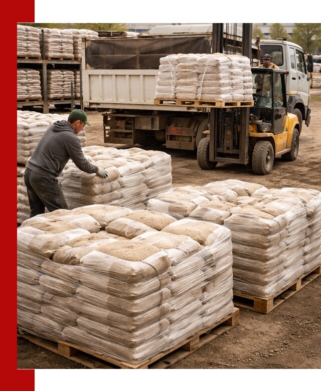 Карьерный песок в мешках с доставкой в Великих Луке