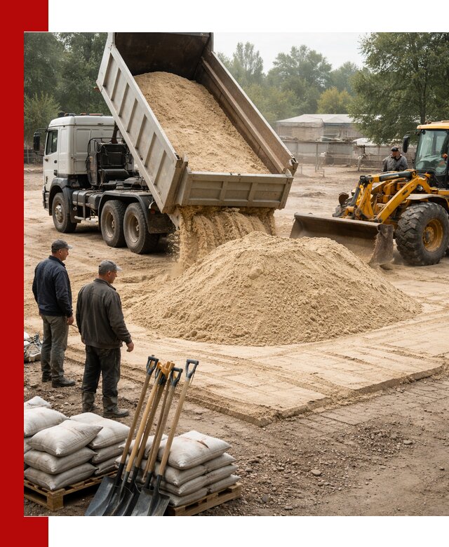 Доставка мытого песка в Великих Луке с самосвалами по выгодной цене
