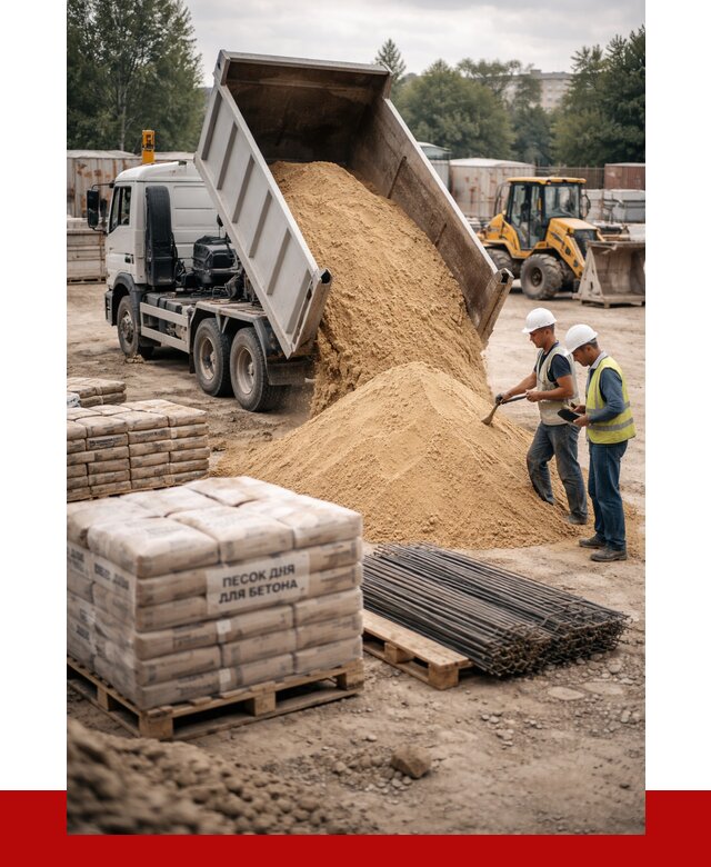 Песок для бетона в Великих Луке от 2584 р. с доставкой, ПРОНЕРУДВкл