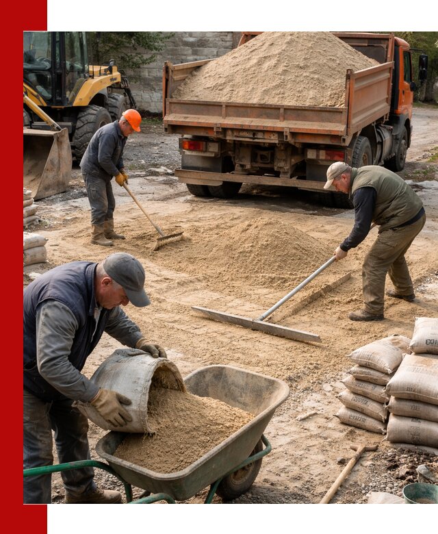 Поставка песка для стяжки в Великих Луке с быстрой доставкой