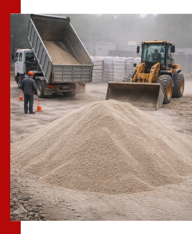 Кварцевый песок фракция 0–8 для стройработ в Великих Луке