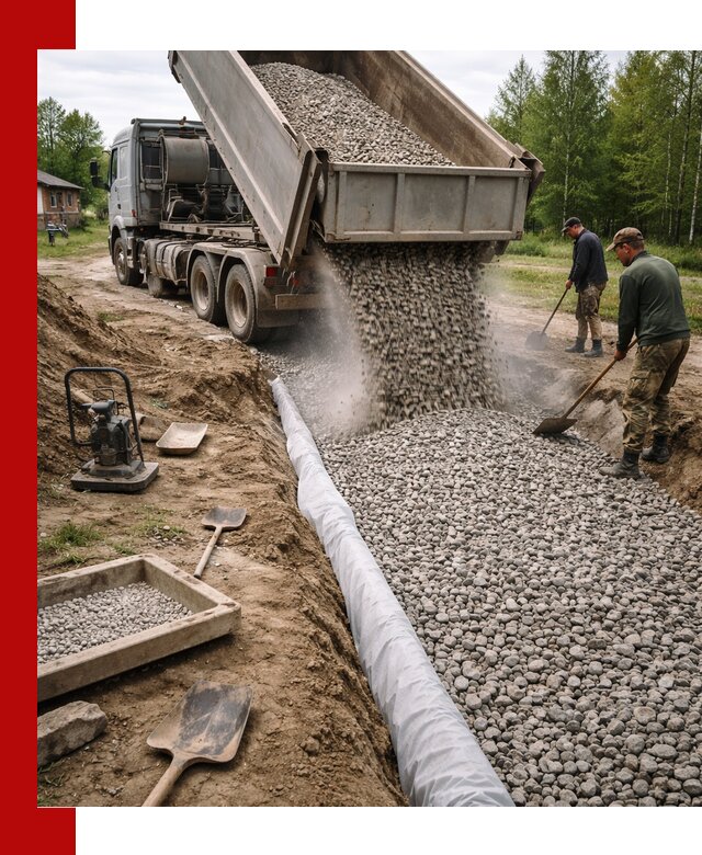 Гравий для дренажа с доставкой в Великих Луке качественный и недорогой