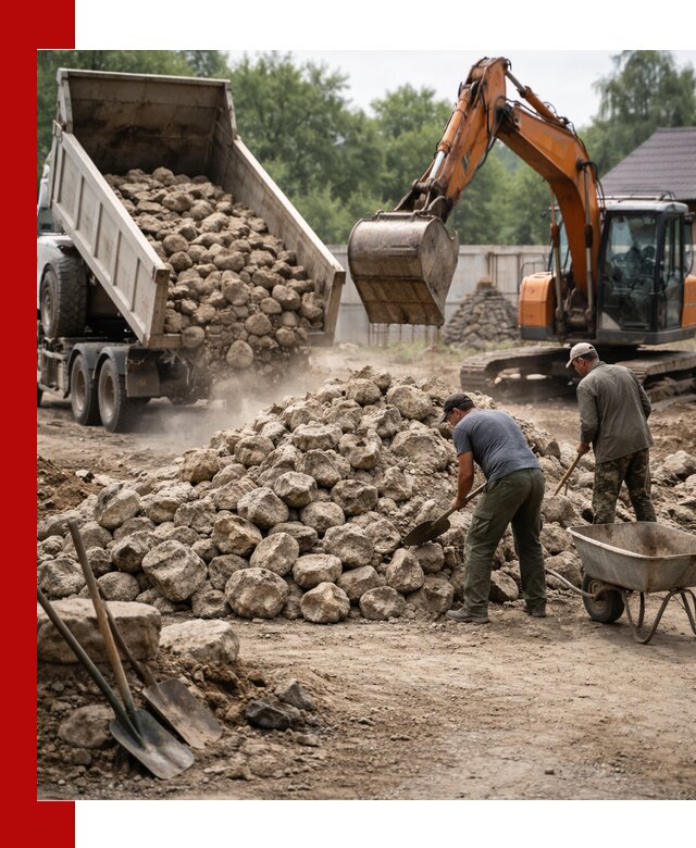 Доставка и разгрузка бутового камня в Великих Луке