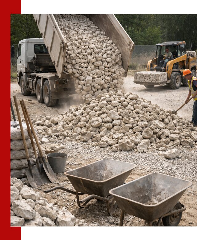 Доставка и продажа бутового известнякового камня в Великих Луке