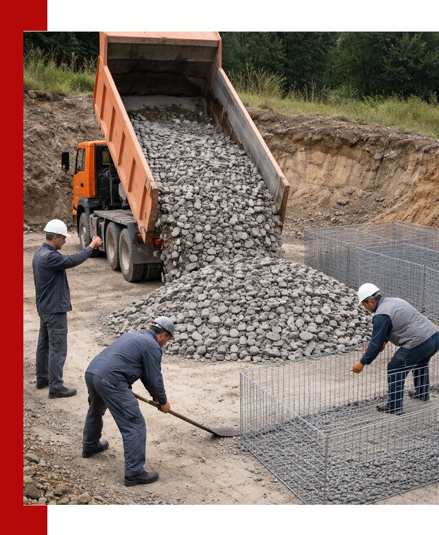 Камень для габионов с доставкой в Великих Луке быстро и надёжно