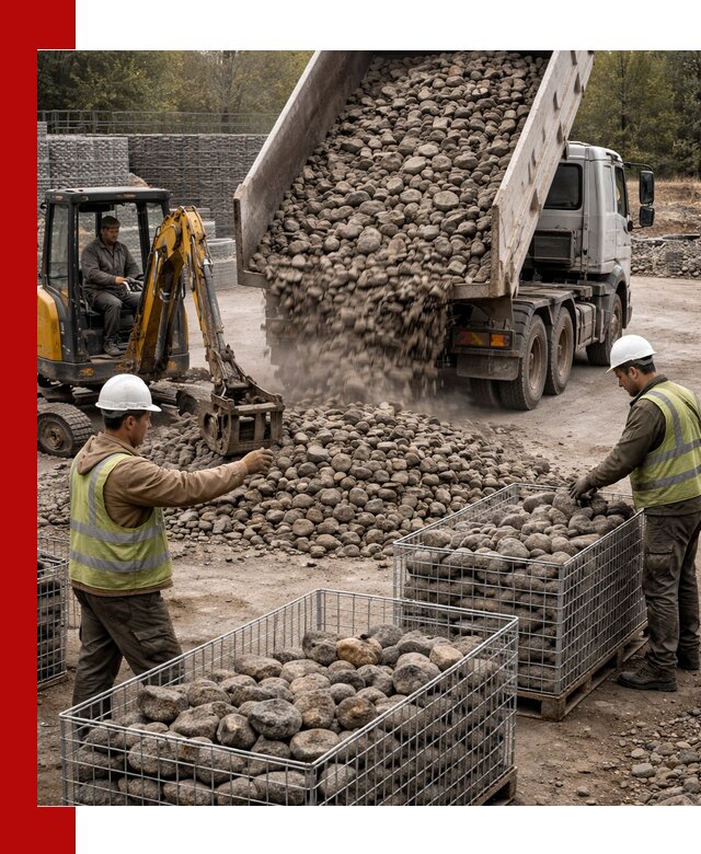 Камень для габионов фракция 100–201 в Великих Луке