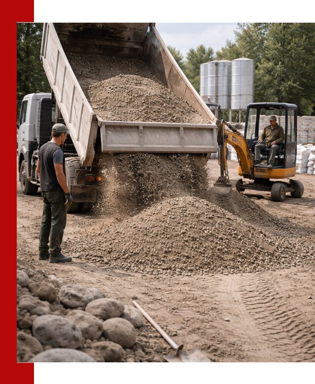 Доставка ПГС С3 в Великих Луке самосвалами и миксерами