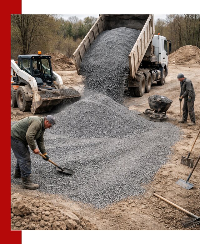 Отсев для подсыпки в Великих Луке — доставка и подсыпка на участок