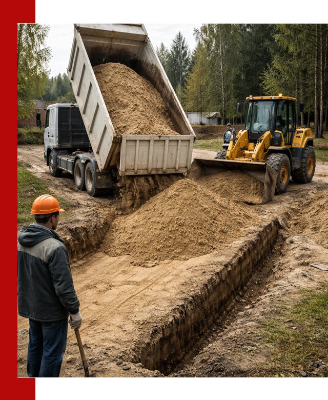 Доставка песчаного грунта в Великих Луках для строительных работ