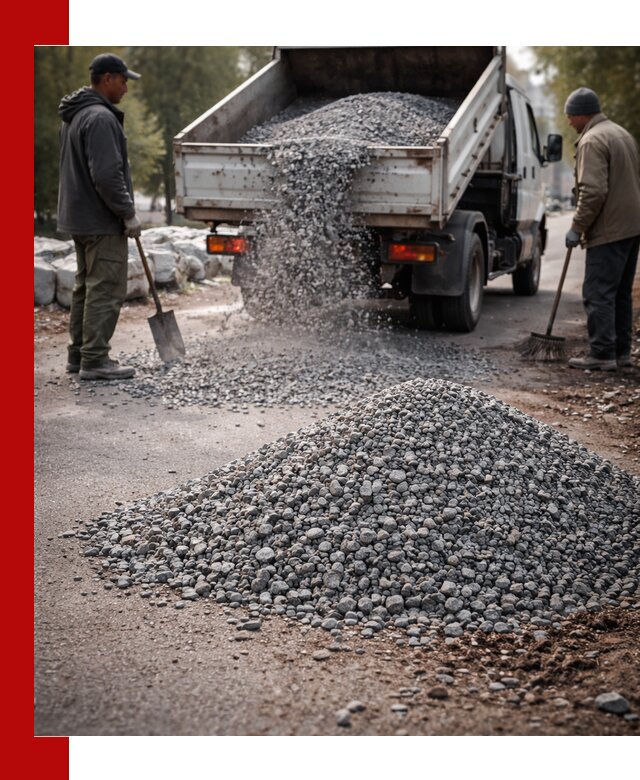 Гранитная крошка для посыпки дорог и тротуаров в Великих Луке