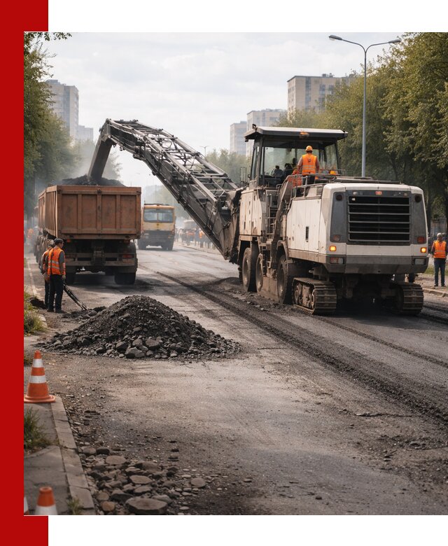 Фрезерованный асфальт в Великих Луке — удаление и вывоз старого покрытия