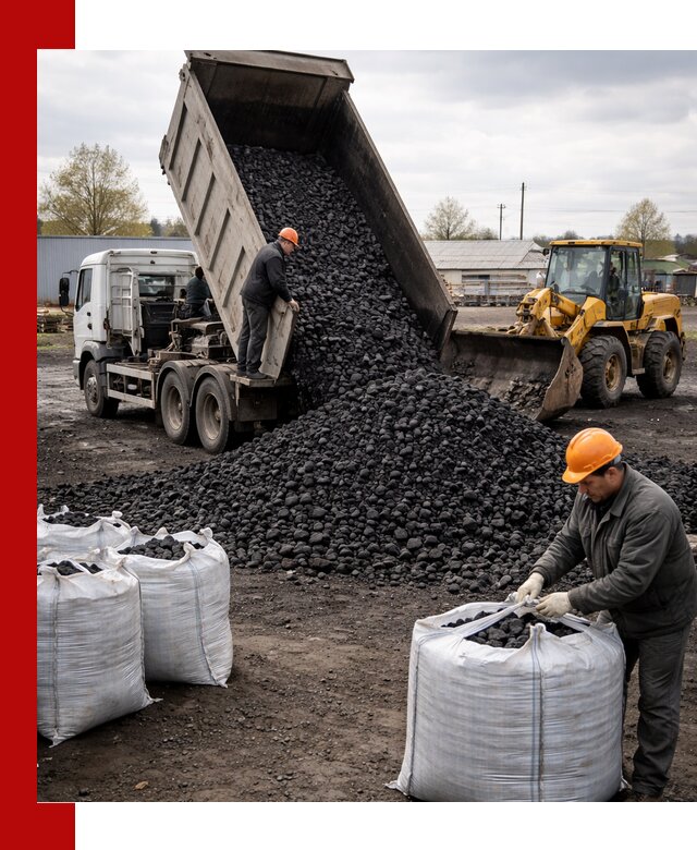 Доставка каменного угля в Великих Луке оптом и в розницу