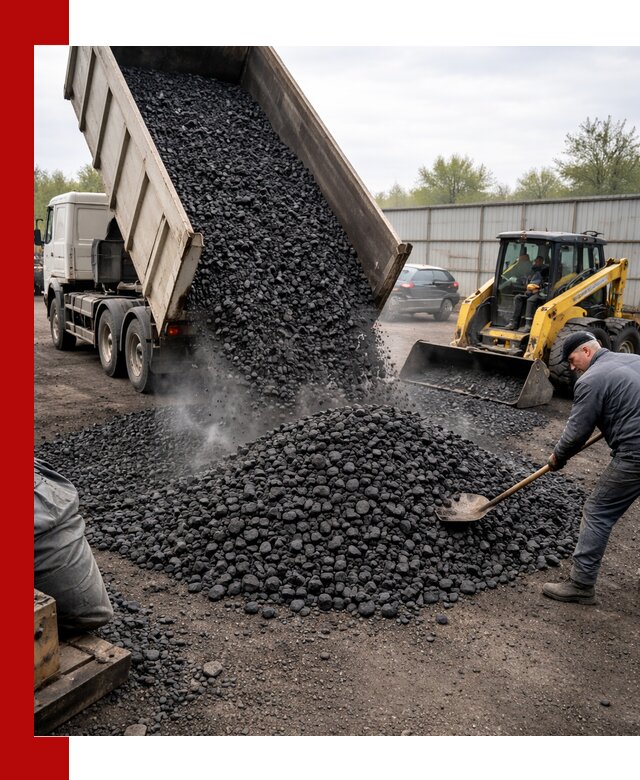 Доставка угля орех в Великих Луках оптом и в розницу