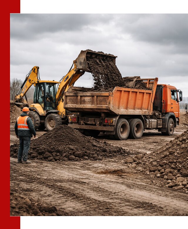 Вывоз грунта и строительного мусора в Великих Луке грузовыми самосвалами