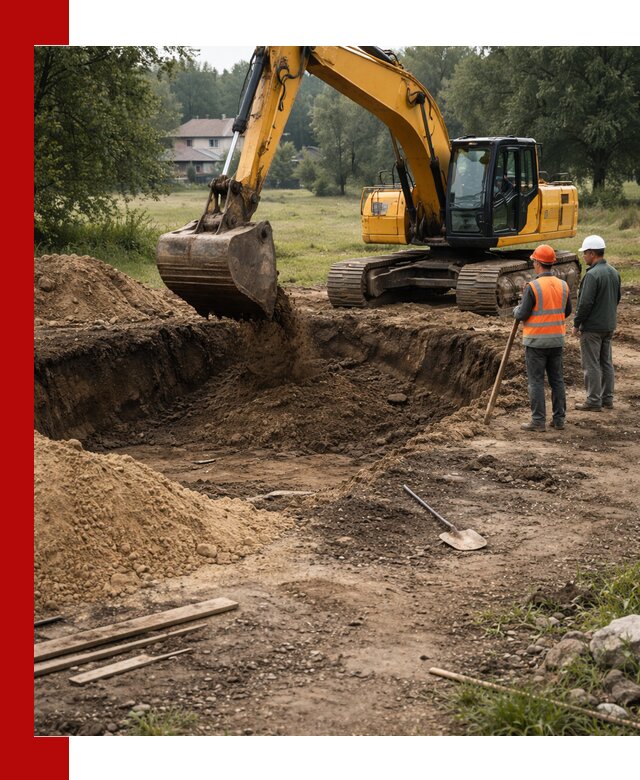 Рытье котлована под фундамент в Великих Луках (быстро и недорого)