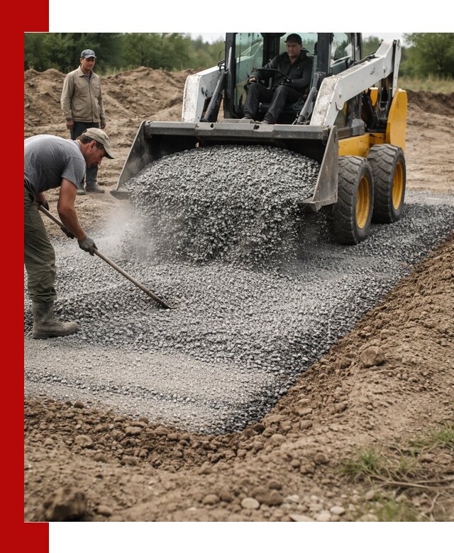 Устройство щебеночной подушки в Великих Луке для дорог и фундаментов